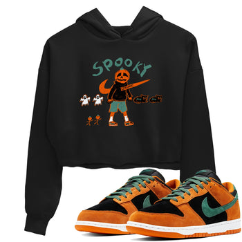Dunk Low Ceramic shirts to match jordans Spooky Pumpkin unique Halloween sneaker tee Dunk Ceramic match shoes to clothes SNRT Sneaker Tees unisex cotton Black 1 crop tee