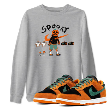 Dunk Low Ceramic shirts to match jordans Spooky Pumpkin unique Halloween sneaker tee Dunk Ceramic match shoes to clothes SNRT Sneaker Tees unisex cotton Heather Grey 1 shirts