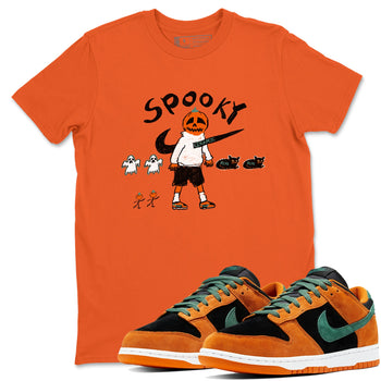 Dunk Low Ceramic shirts to match jordans Spooky Pumpkin unique Halloween sneaker tee Dunk Ceramic match shoes to clothes SNRT Sneaker Tees unisex cotton Orange 1 shirts