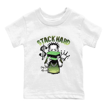 Best Christmas gifts for sneakerheads - Sneaker Tees To Match Air Foamposite One Pine Green Sneakers – Stack Hard Kids T-Shirt White 2