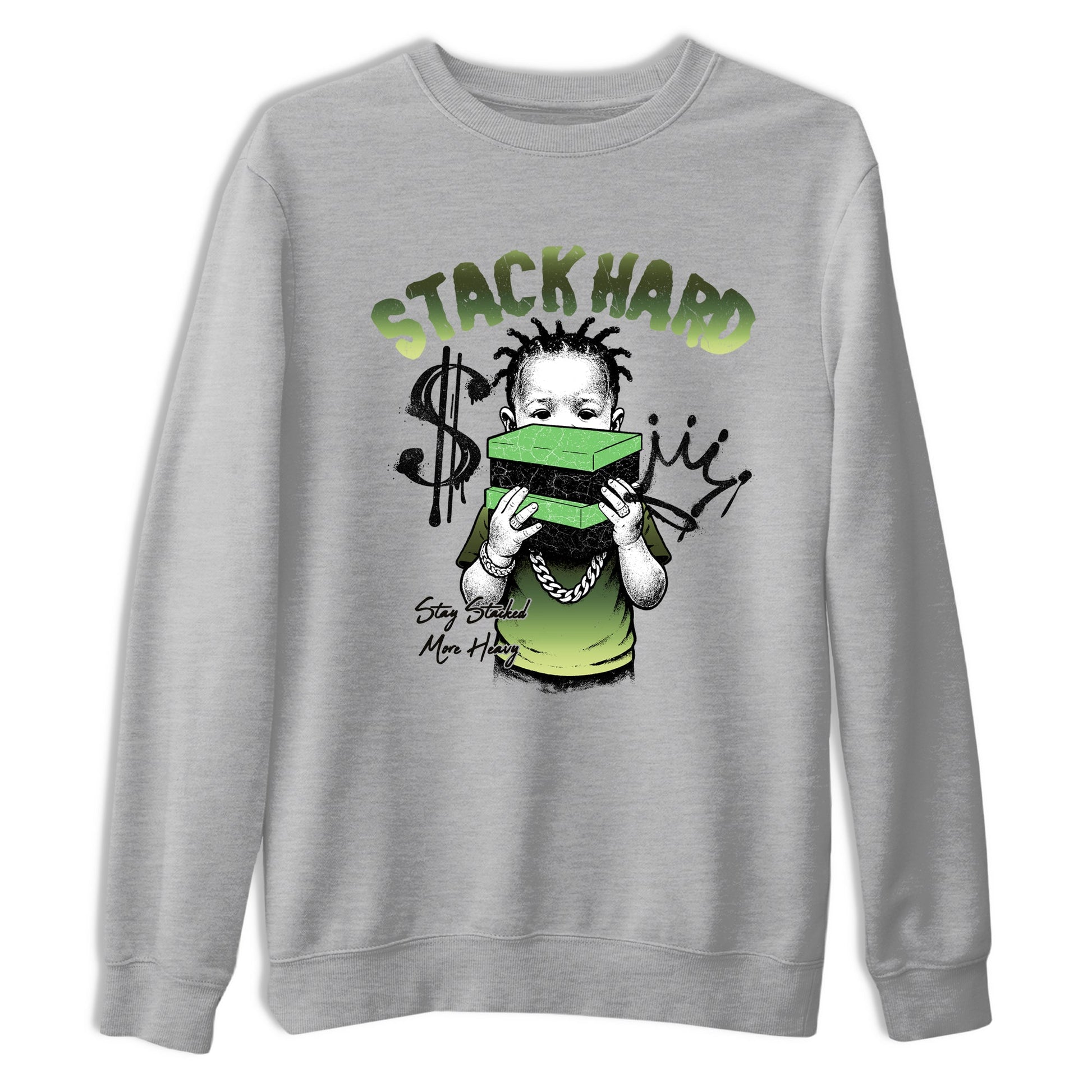 Best Christmas gifts for sneakerheads - Sneaker Tees To Match Air Foamposite One Pine Green Sneakers – Stack Hard Tee Heather Grey 2
