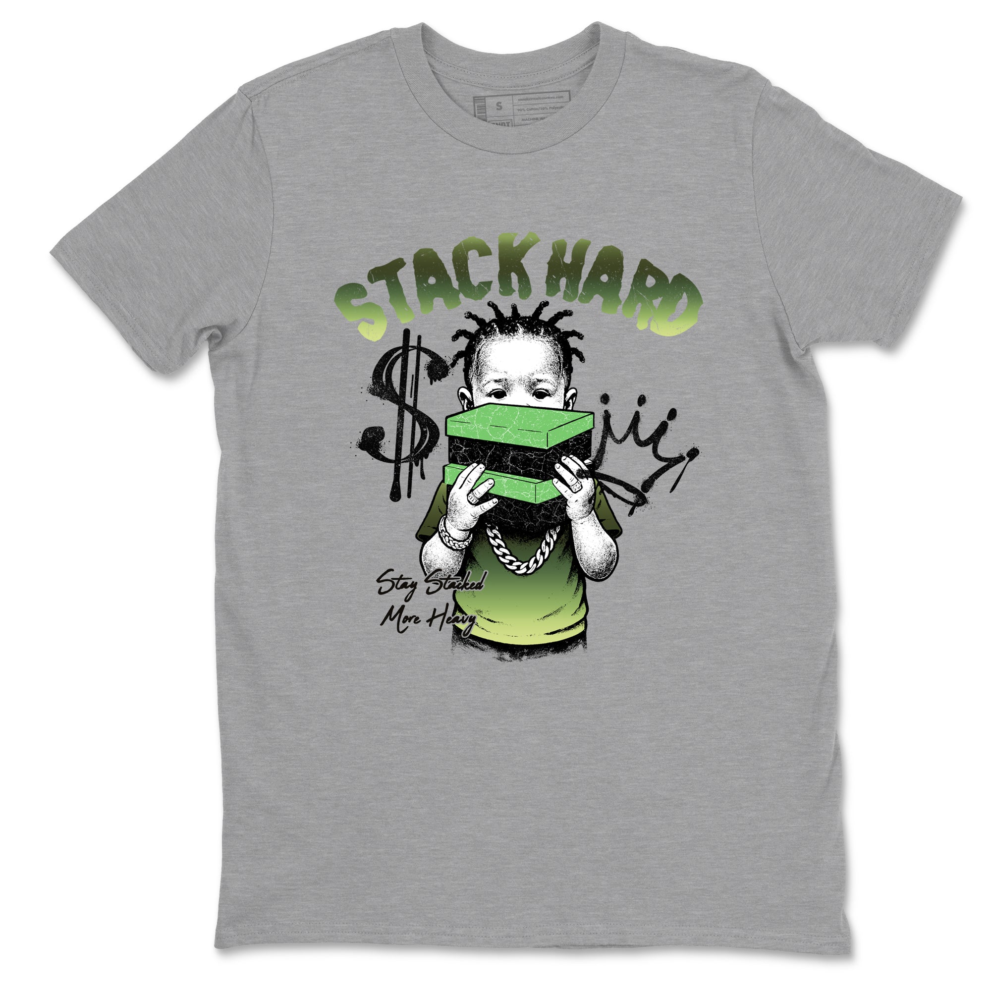 Best Christmas gifts for sneakerheads - Sneaker Tees To Match Air Foamposite One Pine Green Sneakers – Stack Hard Tee Heather Grey 2