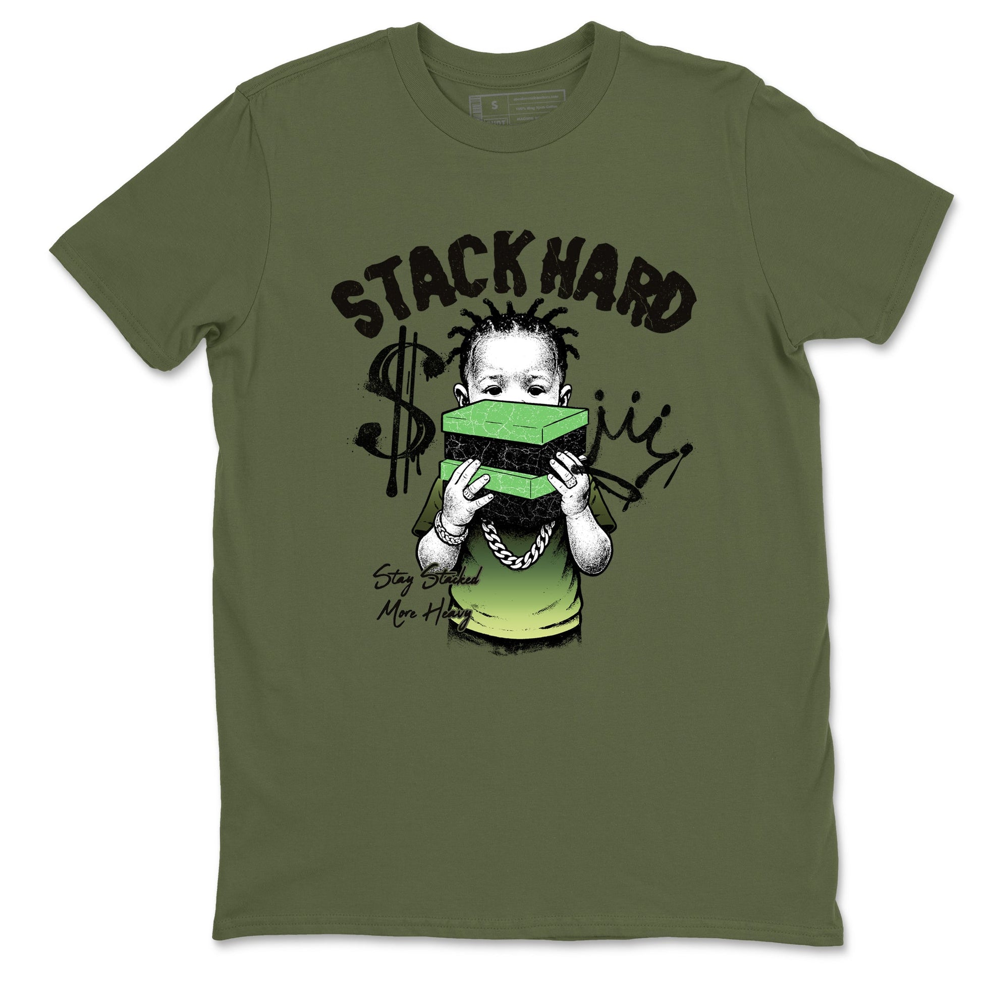 Best Christmas gifts for sneakerheads - Sneaker Tees To Match Air Foamposite One Pine Green Sneakers – Stack Hard Tee Military Green 2