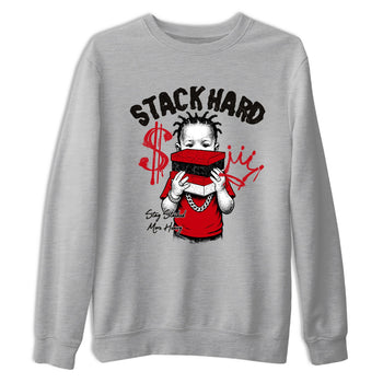 Sneaker match tees – Sneaker Tees To Match Air Jordan 1 Chicago Shoes – Stack Hard Tee Heather Grey 2