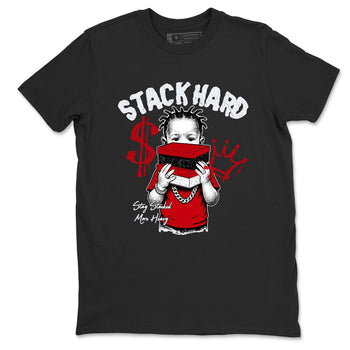 Sneaker match tees – Sneaker Tees To Match Air Jordan 1 Chicago Shoes – Stack Hard Tee Black 2