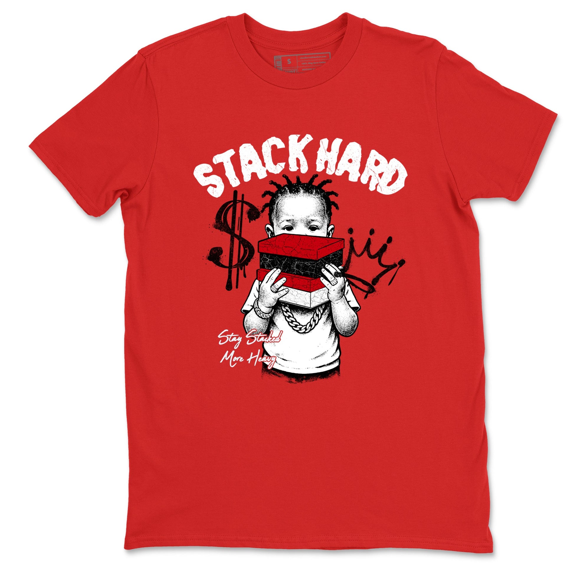 Sneaker match tees – Sneaker Tees To Match Air Jordan 1 Chicago Shoes – Stack Hard Tee Red 2