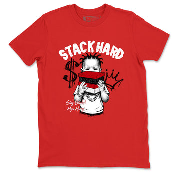 Sneaker match tees – Sneaker Tees To Match Air Jordan 1 Chicago Shoes – Stack Hard Tee Red 2