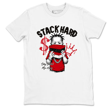 Sneaker match tees – Sneaker Tees To Match Air Jordan 1 Chicago Shoes – Stack Hard Tee White 2