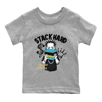 Sneaker match tees – Sneaker Tees To Match Air Jordan 11 Gamma Shoes – Stack Hard Kids T-Shirt Heather Grey 2