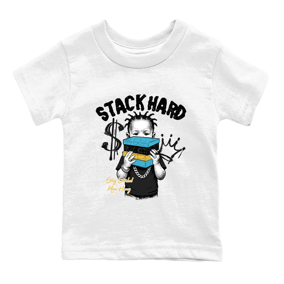 Sneaker match tees – Sneaker Tees To Match Air Jordan 11 Gamma Shoes – Stack Hard Kids T-Shirt White 2