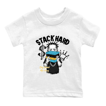 Sneaker match tees – Sneaker Tees To Match Air Jordan 11 Gamma Shoes – Stack Hard Kids T-Shirt White 2