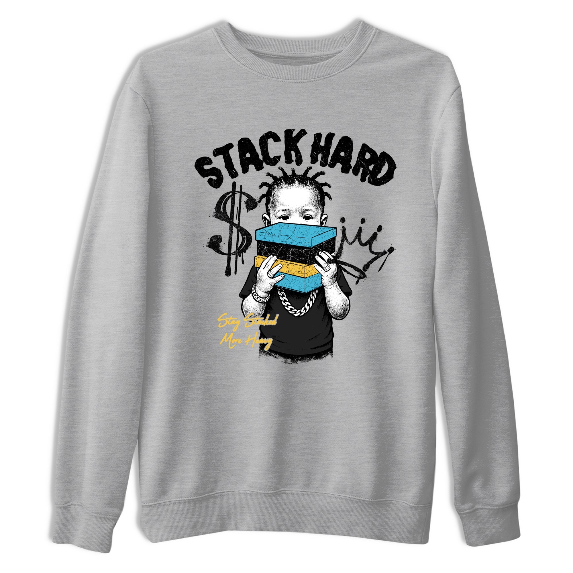Sneaker match tees – Sneaker Tees To Match Air Jordan 11 Gamma Shoes – Stack Hard Tee Heather Grey 2