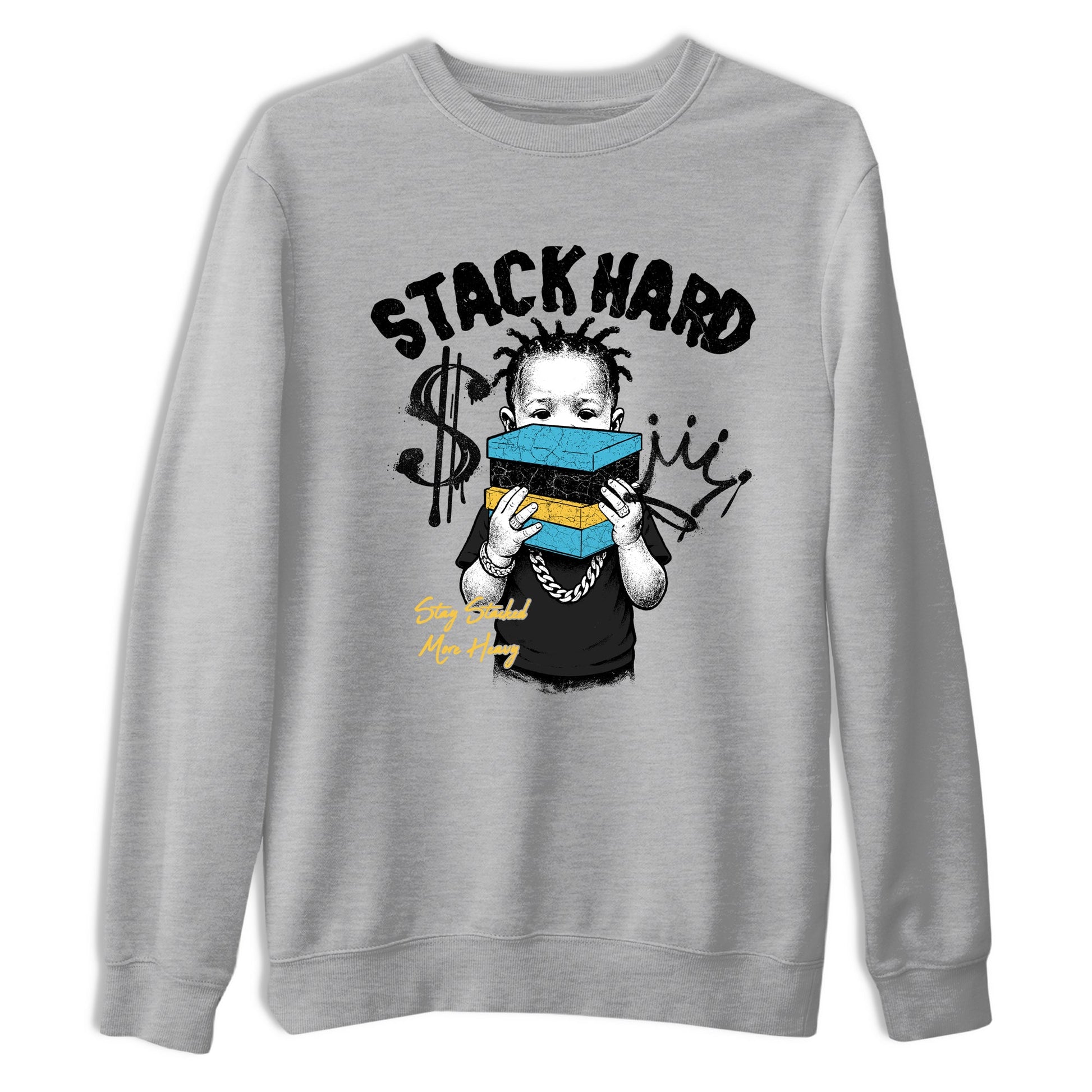Sneaker match tees – Sneaker Tees To Match Air Jordan 11 Gamma Shoes – Stack Hard Tee Heather Grey 2