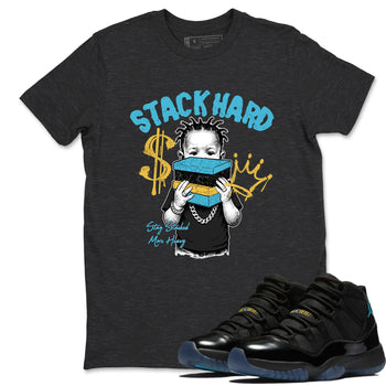 Sneaker match tees – Sneaker Tees To Match Air Jordan 11 Gamma Shoes – Stack Hard Tee Charcoal Heather 1