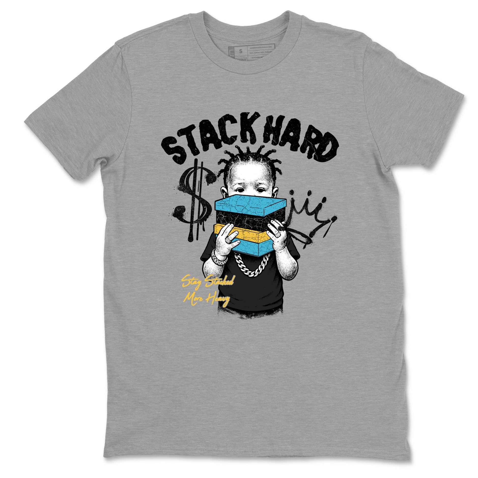 Sneaker match tees – Sneaker Tees To Match Air Jordan 11 Gamma Shoes – Stack Hard Tee Heather Grey 2
