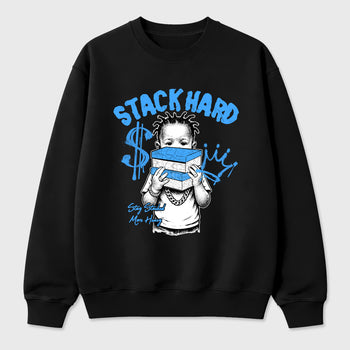 Sneaker match tees – Sneaker Tees To Match Air Jordan 11 University Blue Shoes – Stack Hard Tee Black 2