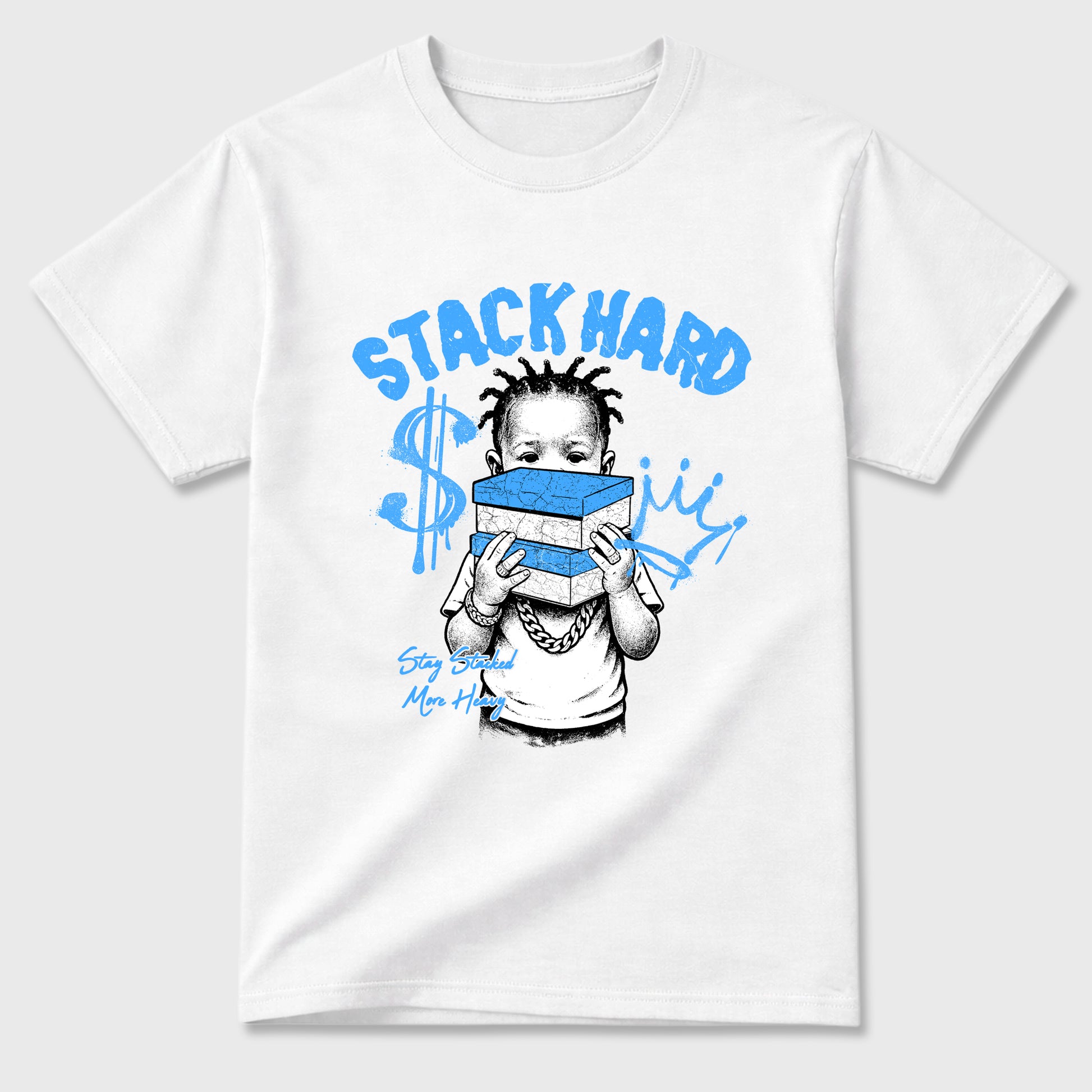 Sneaker match tees – Sneaker Tees To Match Air Jordan 11 University Blue Shoes – Stack Hard Tee White 2