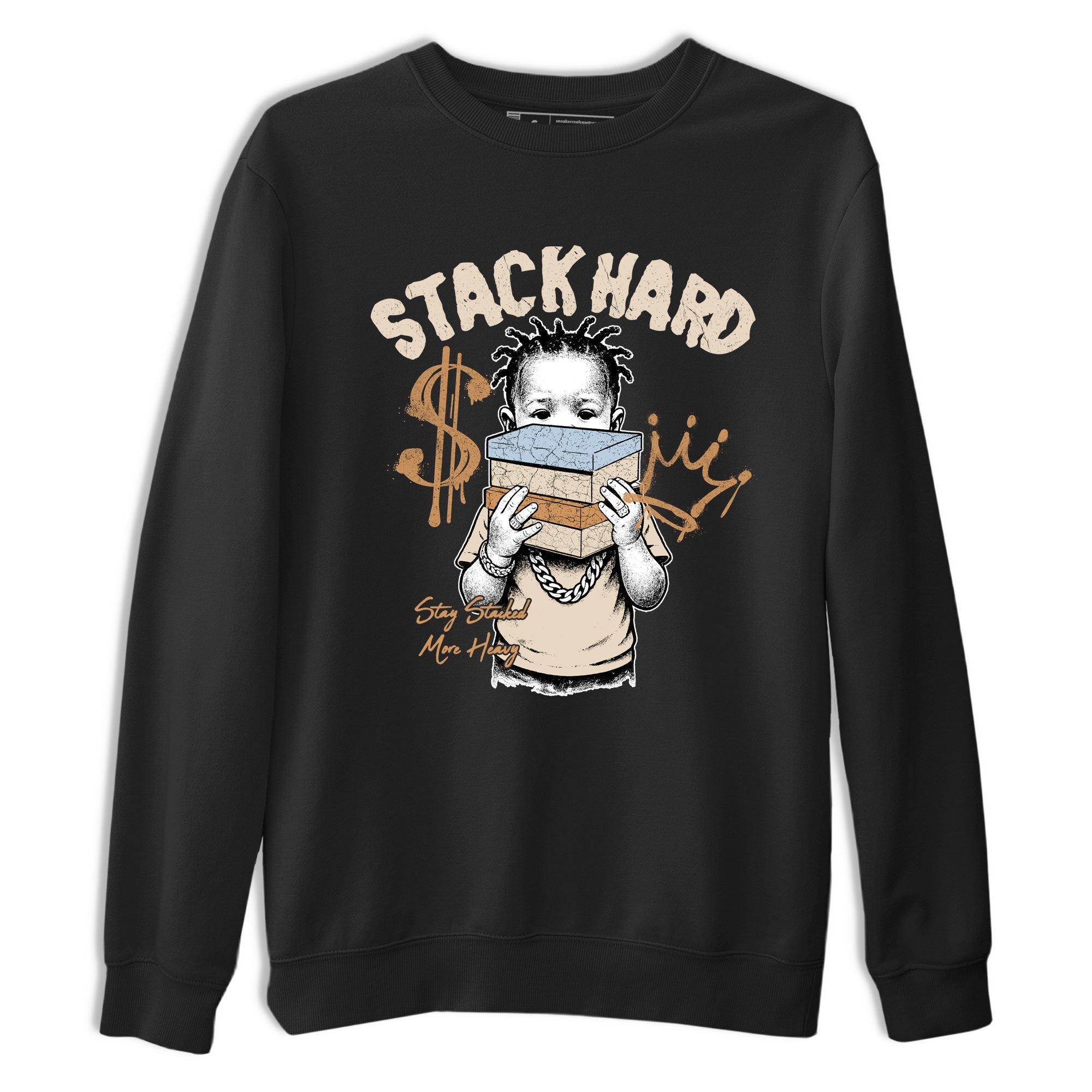 Sneaker match tees – Sneaker Tees To Match Air Jordan 3 Champagne and Oysters Shoes – Stack Hard Tee Black 2
