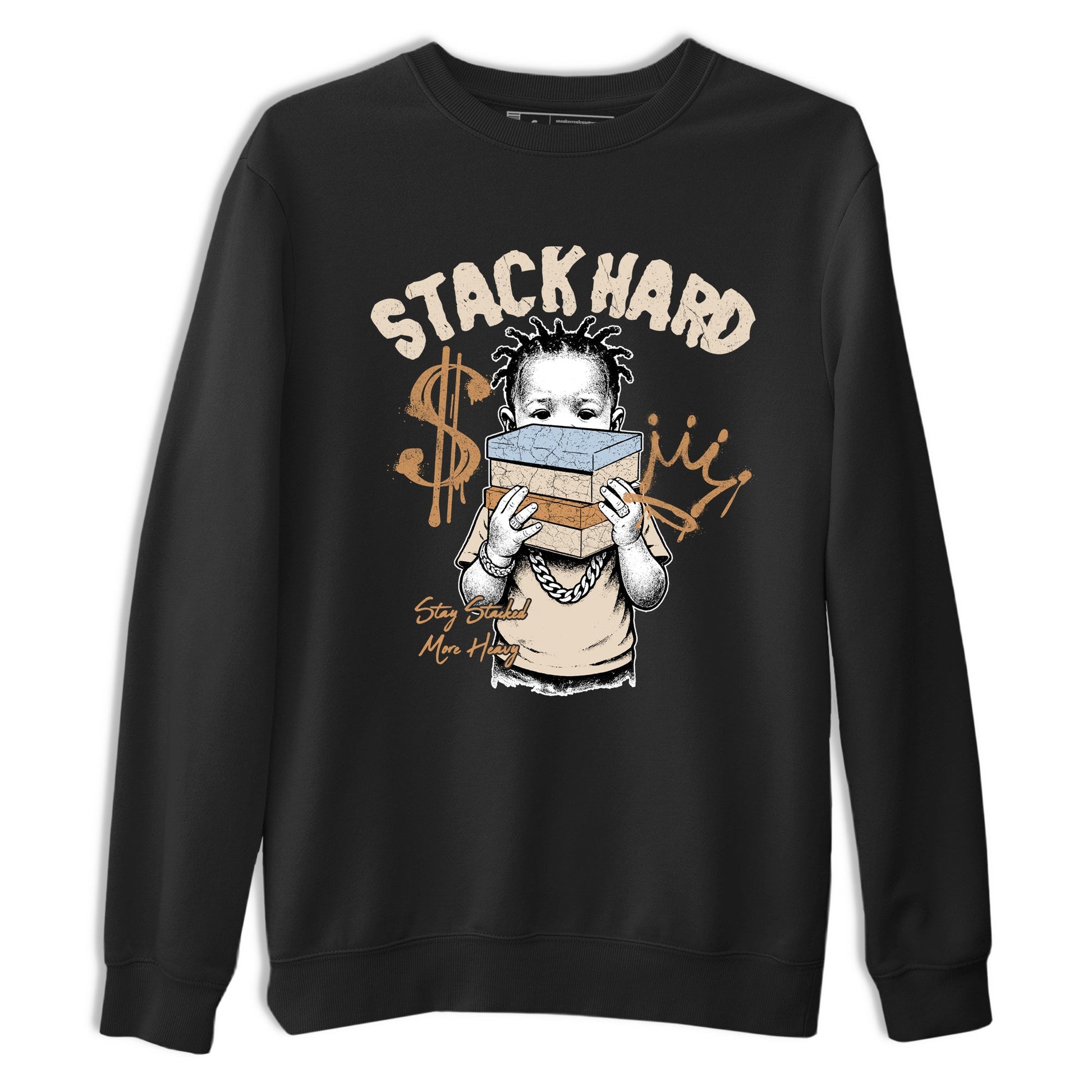 Sneaker match tees – Sneaker Tees To Match Air Jordan 3 Champagne and Oysters Shoes – Stack Hard Tee Black 2
