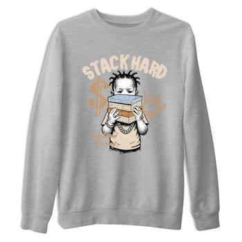 Sneaker match tees – Sneaker Tees To Match Air Jordan 3 Champagne and Oysters Shoes – Stack Hard Tee Heather Grey 2