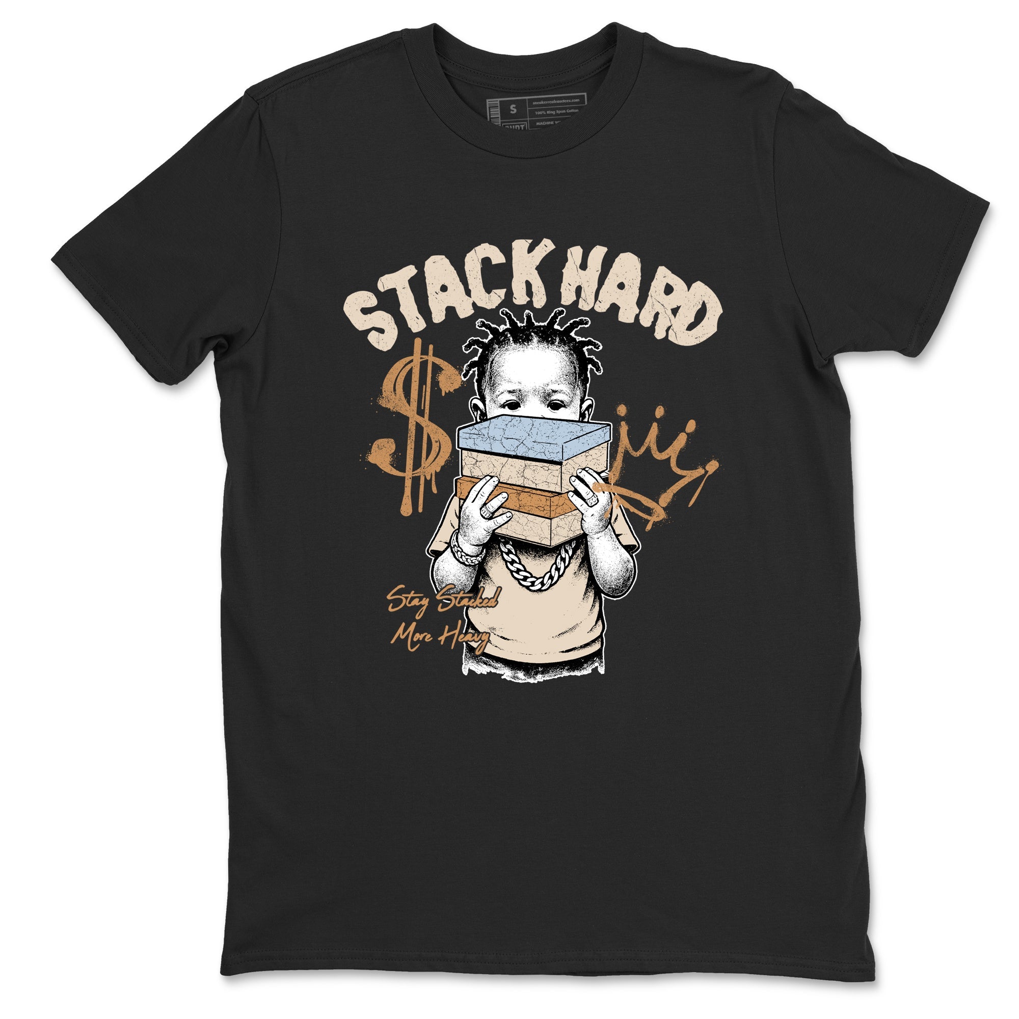 Sneaker match tees – Sneaker Tees To Match Air Jordan 3 Champagne and Oysters Shoes – Stack Hard Tee Black 2