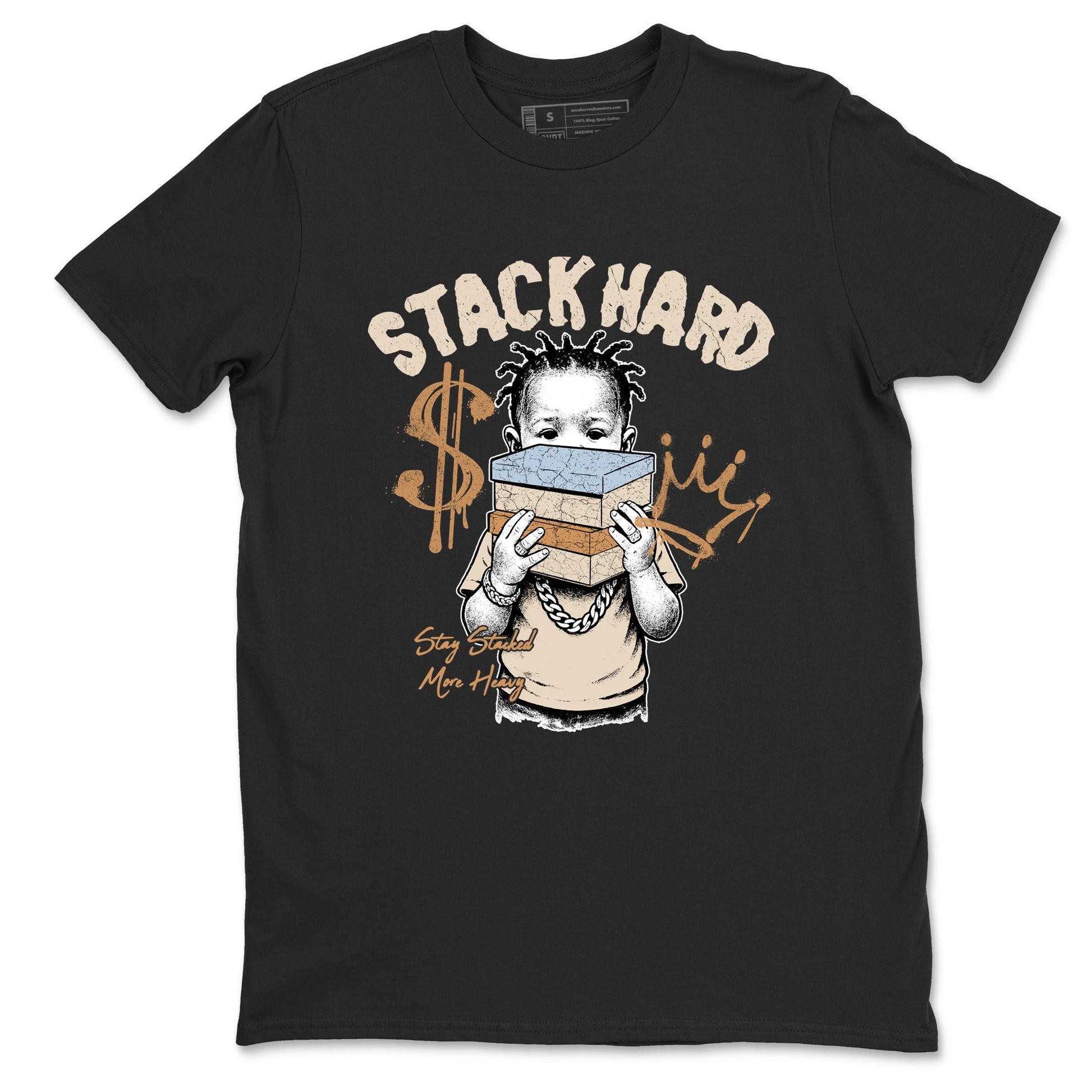 Sneaker match tees – Sneaker Tees To Match Air Jordan 3 Champagne and Oysters Shoes – Stack Hard Tee Black 2