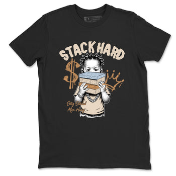 Sneaker match tees – Sneaker Tees To Match Air Jordan 3 Champagne and Oysters Shoes – Stack Hard Tee Black 2