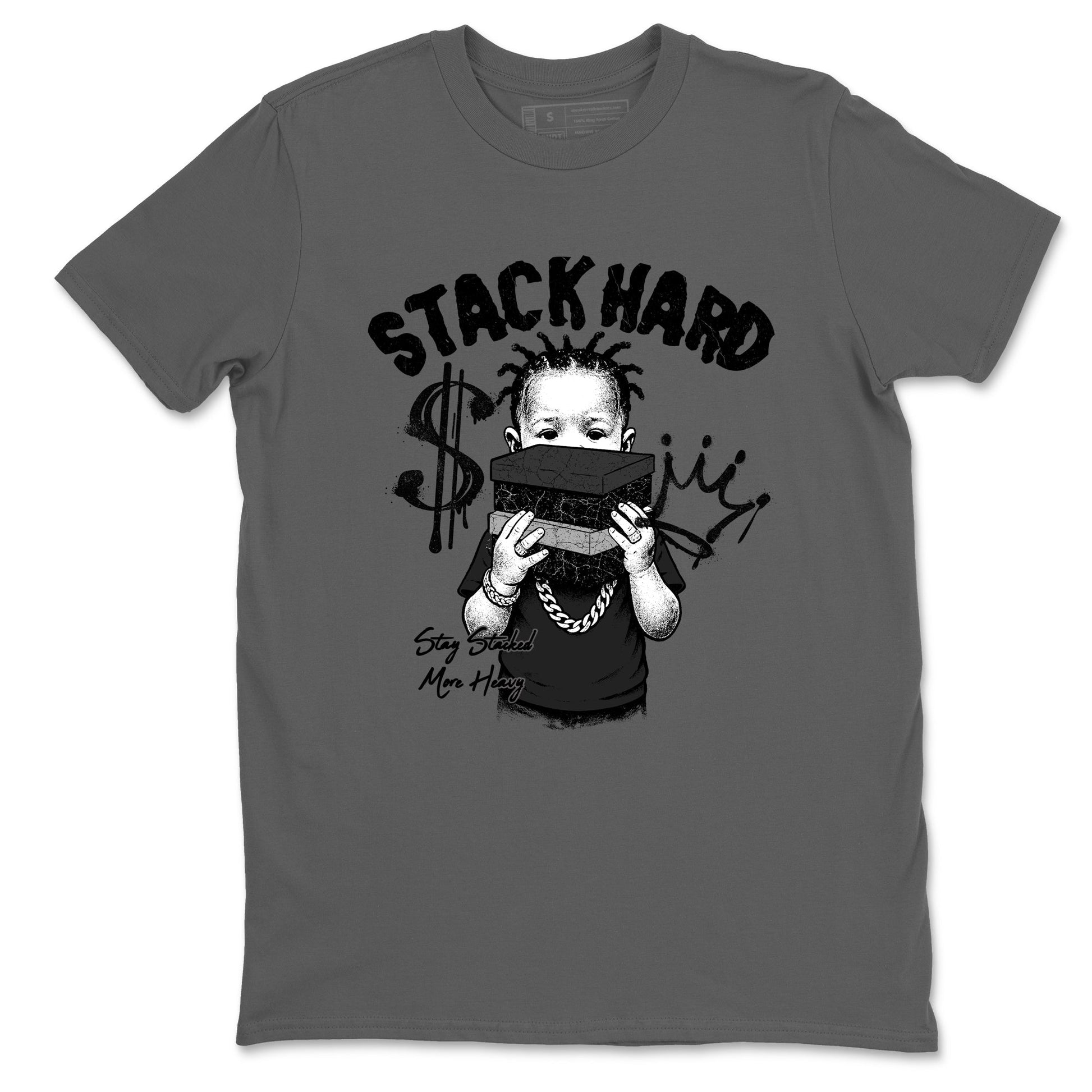 Sneaker match tees – Sneaker Tees To Match Air Jordan 4 Black Cat Shoes – Stack Hard Tee Cool Grey 2