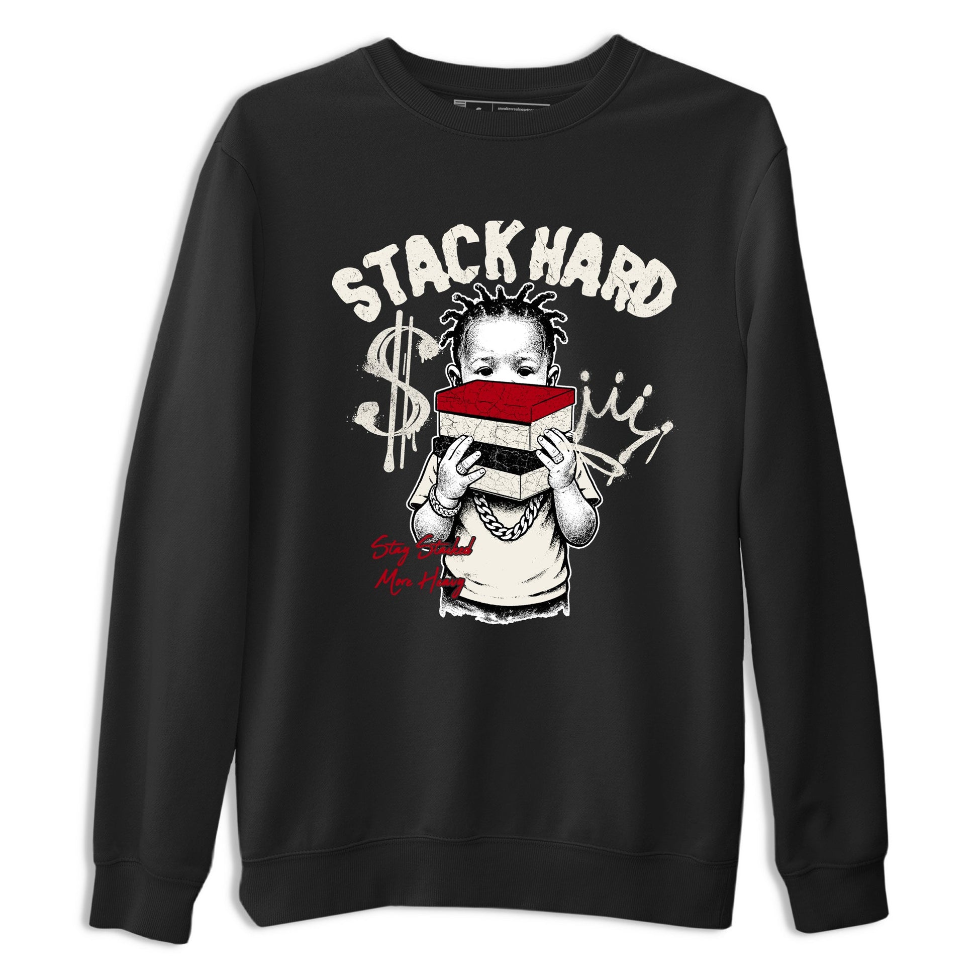 Sneaker match tees – Sneaker Tees To Match Air Jordan 4 Flight Club Shoes – Stack Hard Tee Black 2