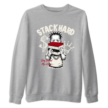 Sneaker match tees – Sneaker Tees To Match Air Jordan 4 Flight Club Shoes – Stack Hard Tee Heather Grey 2