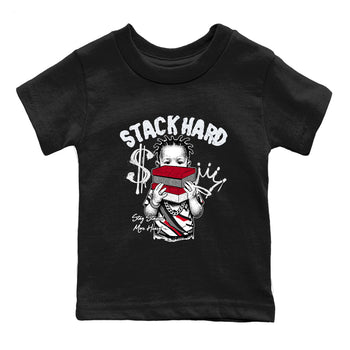 Sneaker match tees – Sneaker Tees To Match Air Jordan 8 Bunny Shoes Air Jordan 8 Bunny White and True Red – Stack Hard Kids T-Shirt Black 2