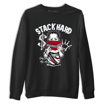 Sneaker match tees – Sneaker Tees To Match Air Jordan 8 Bunny Shoes Air Jordan 8 Bunny White and True Red – Stack Hard Tee Black 2