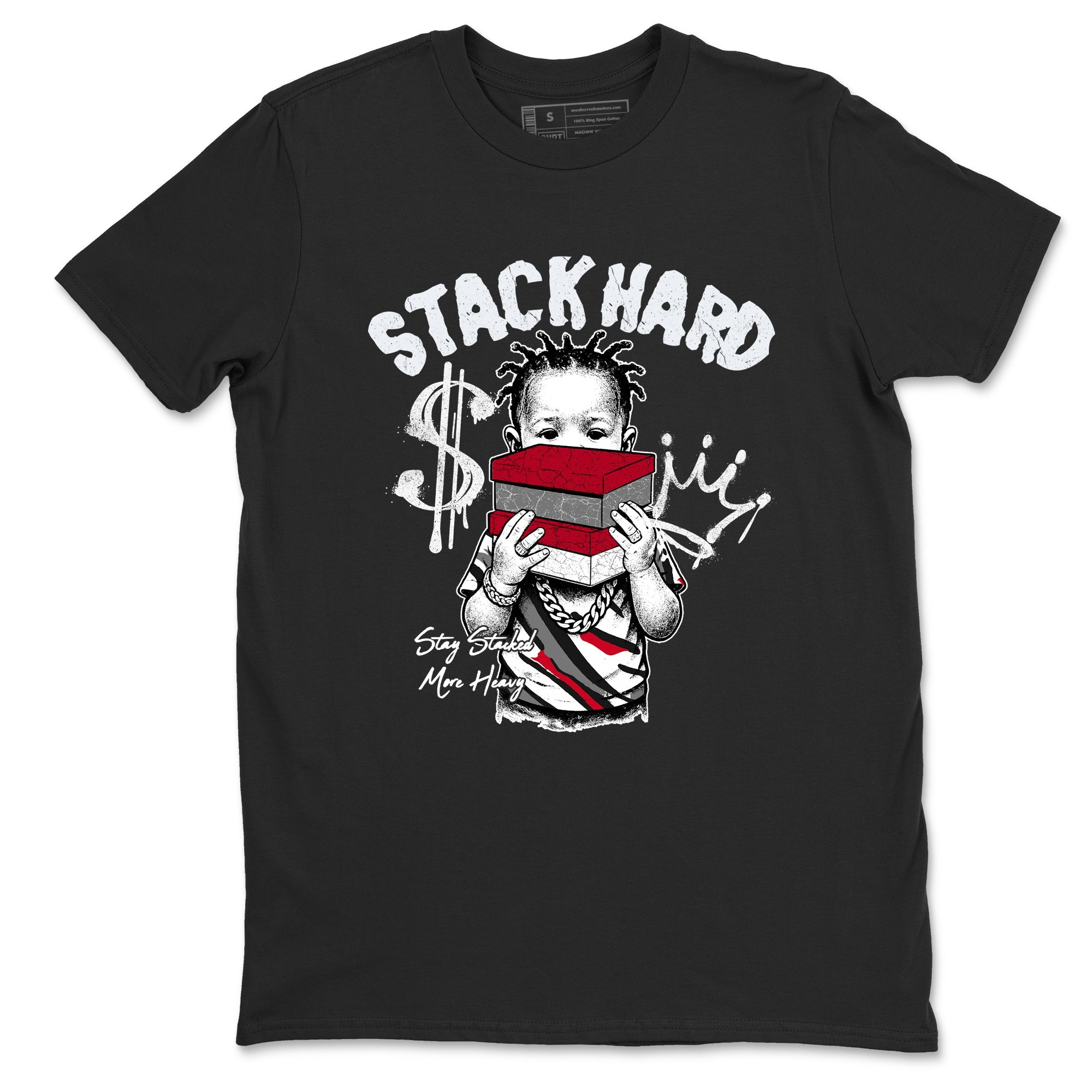 Sneaker match tees – Sneaker Tees To Match Air Jordan 8 Bunny Shoes Air Jordan 8 Bunny White and True Red – Stack Hard Tee Black 2