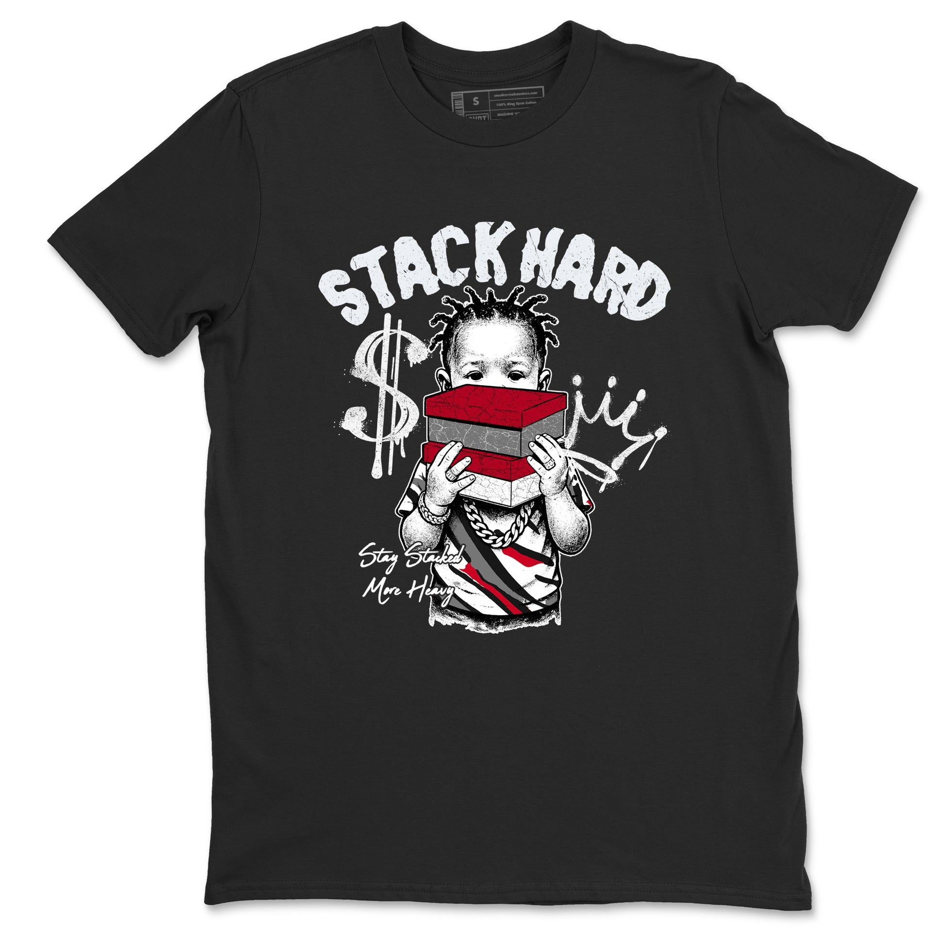 Sneaker match tees – Sneaker Tees To Match Air Jordan 8 Bunny Shoes Air Jordan 8 Bunny White and True Red – Stack Hard Tee Black 2