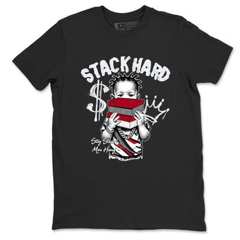 Sneaker match tees – Sneaker Tees To Match Air Jordan 8 Bunny Shoes Air Jordan 8 Bunny White and True Red – Stack Hard Tee Black 2