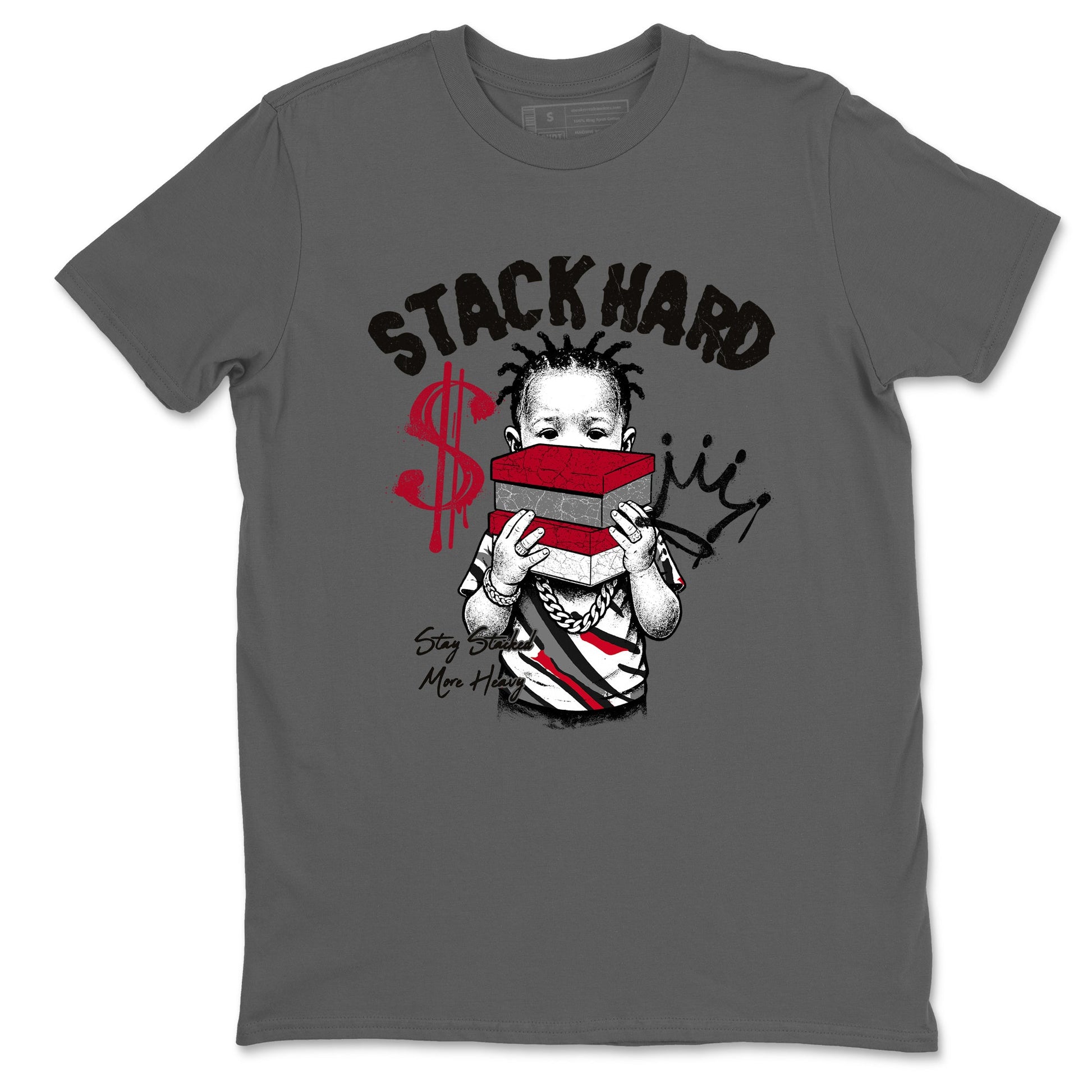 Sneaker match tees – Sneaker Tees To Match Air Jordan 8 Bunny Shoes Air Jordan 8 Bunny White and True Red – Stack Hard Tee Cool Grey 2