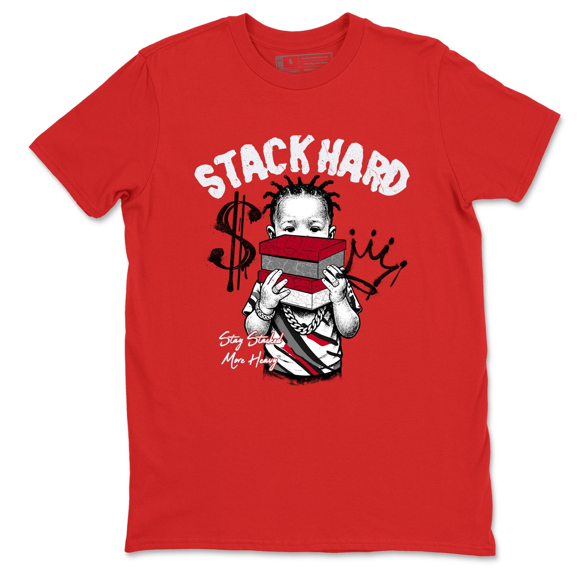 Sneaker match tees – Sneaker Tees To Match Air Jordan 8 Bunny Shoes Air Jordan 8 Bunny White and True Red – Stack Hard Tee Red 2