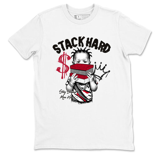 Sneaker match tees – Sneaker Tees To Match Air Jordan 8 Bunny Shoes Air Jordan 8 Bunny White and True Red – Stack Hard Tee White 2