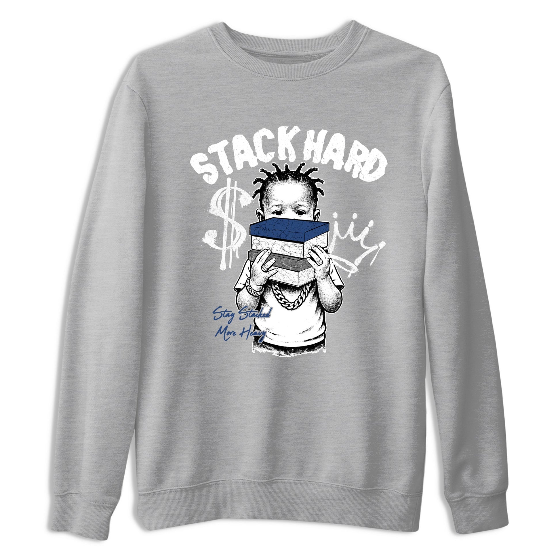Sneaker match tees – Sneaker Tees To Match Air Jordan 9 Flint Grey Shoes – Stack Hard Tee Heather Grey 2