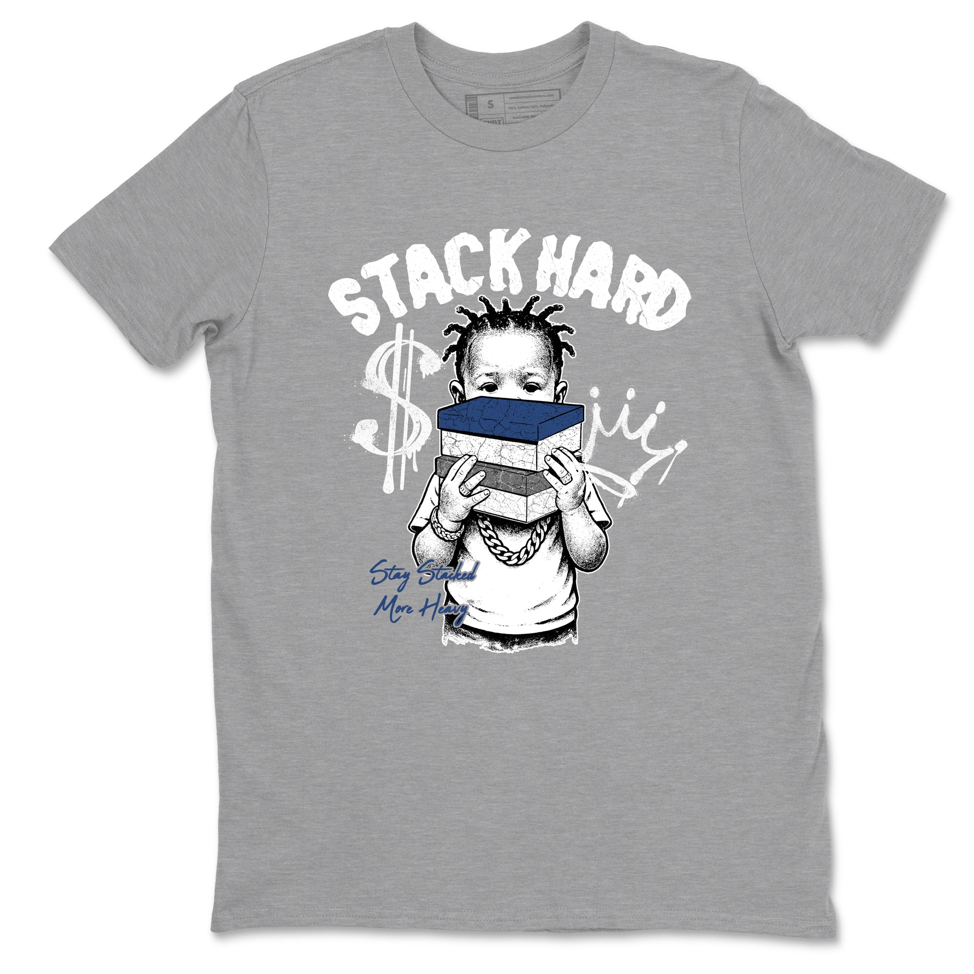 Sneaker match tees – Sneaker Tees To Match Air Jordan 9 Flint Grey Shoes – Stack Hard Tee Heather Grey 2