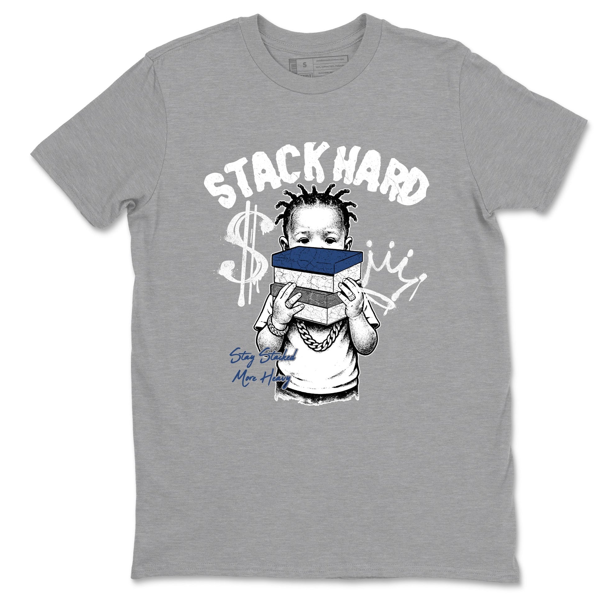 Sneaker match tees – Sneaker Tees To Match Air Jordan 9 Flint Grey Shoes – Stack Hard Tee Heather Grey 2