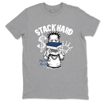 Sneaker match tees – Sneaker Tees To Match Air Jordan 9 Flint Grey Shoes – Stack Hard Tee Heather Grey 2