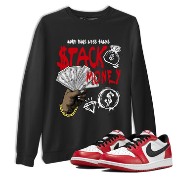 Sneaker match tees – Sneaker Tees To Match Air Jordan 1 Chicago Shoes – Stack Money Tee Black 1