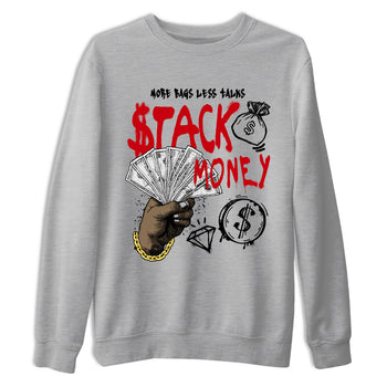 Sneaker match tees – Sneaker Tees To Match Air Jordan 1 Chicago Shoes – Stack Money Tee Heather Grey 2