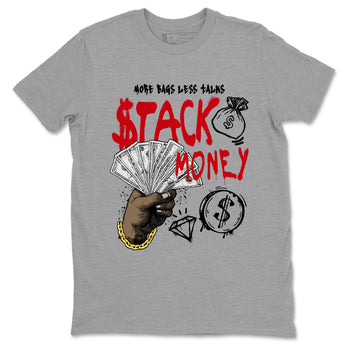 Sneaker match tees – Sneaker Tees To Match Air Jordan 1 Chicago Shoes – Stack Money Tee Heather Grey 2