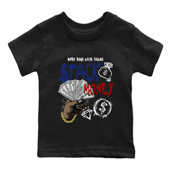 1s Rare Air shirts to match jordans Stack Money sneaker match tees Air Jordan 1 High OG Rare Air Deep Royal Blue match shoes to clothes SNRT Sneaker Tees Youth Baby Black 2 tee