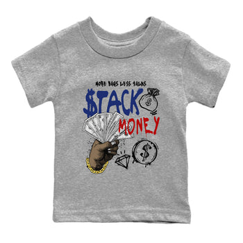 1s Rare Air shirts to match jordans Stack Money sneaker match tees Air Jordan 1 High OG Rare Air Deep Royal Blue match shoes to clothes SNRT Sneaker Tees Youth Baby Heather Grey 2 tee