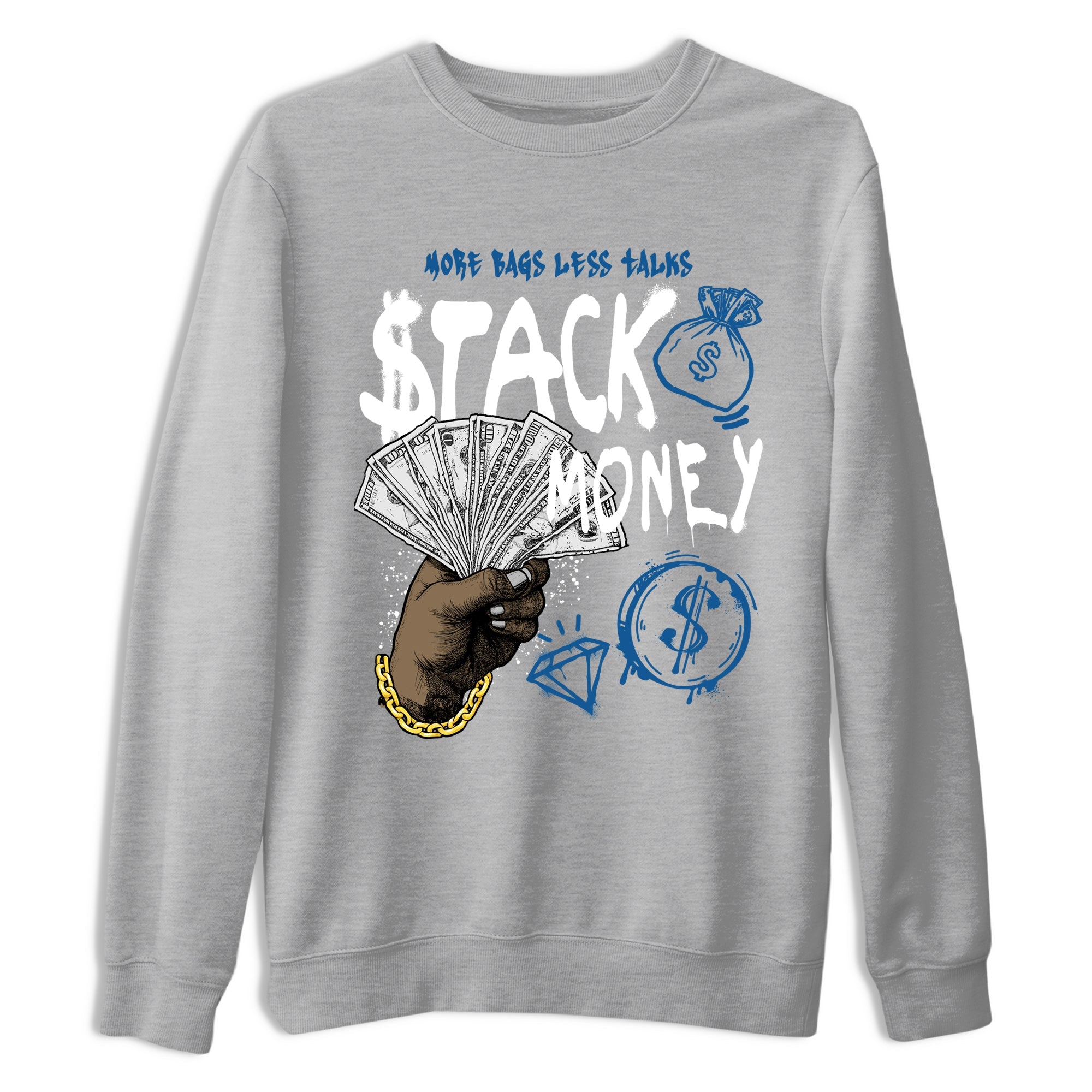 Sneaker Threads – Sneaker Threads To Match Air Jordan 1 Travis Scott Fragment Shoes – Stack Money Tee Heather Grey 2