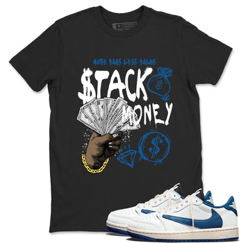 Sneaker Threads – Sneaker Threads To Match Air Jordan 1 Travis Scott Fragment Shoes – Stack Money Tee Black 1
