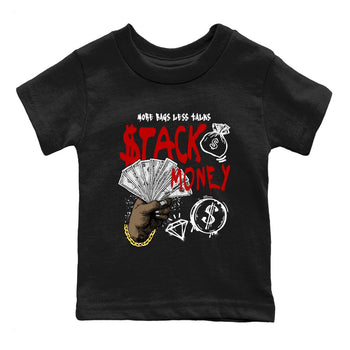 11s Bred shirts to match jordans Stack Money sneaker match tees Air Jordan 11 Retro Bred match shoes to clothes SNRT Sneaker Tees Youth Baby Black 2 tee